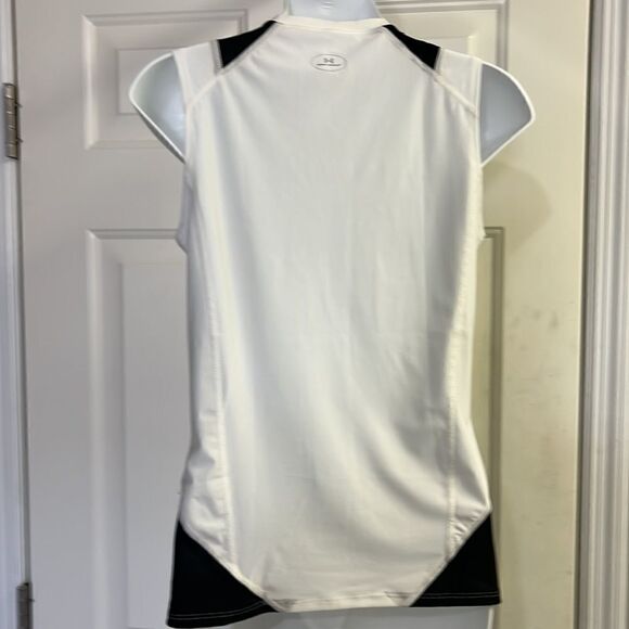Under Armour Black/Off-White UPF 30 Heat Gear Compression Sleeveless… - Picture 7 of 15